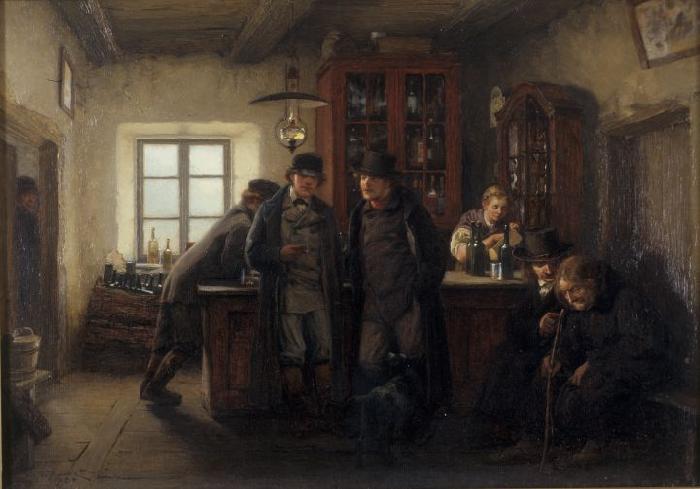 HOFFMANN, Hans Farmers in a Barrelhouse oil painting image